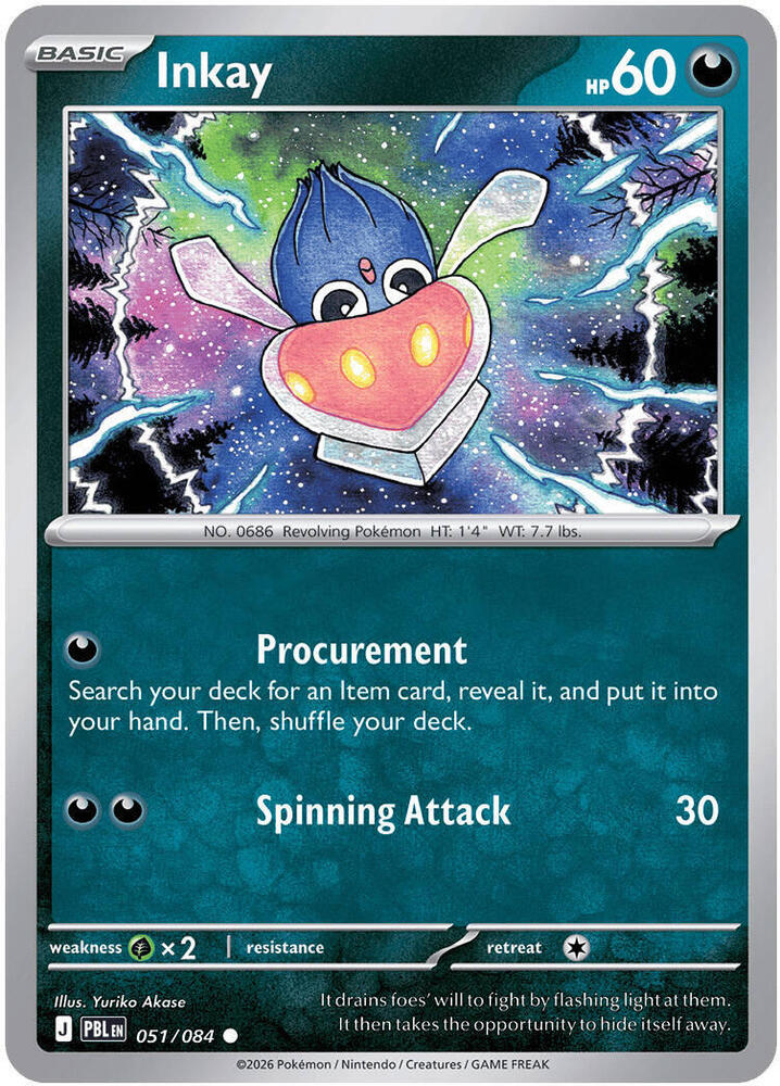 Inkay - 051/084 - ME05: Pitch Black (PBL) - Normal - Pokemon TCG Card