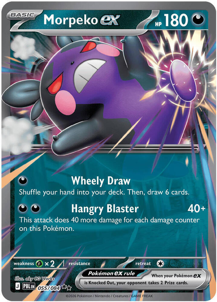 Morpeko ex - 055/084 - ME05: Pitch Black (PBL) - Double Rare - Holofoil - Pokemon TCG Card
