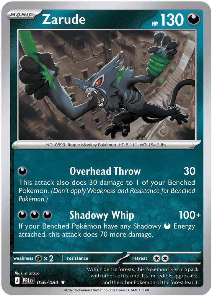 Zarude - 056/084 - ME05: Pitch Black (PBL) - Reverse Holofoil - Pokemon TCG Card
