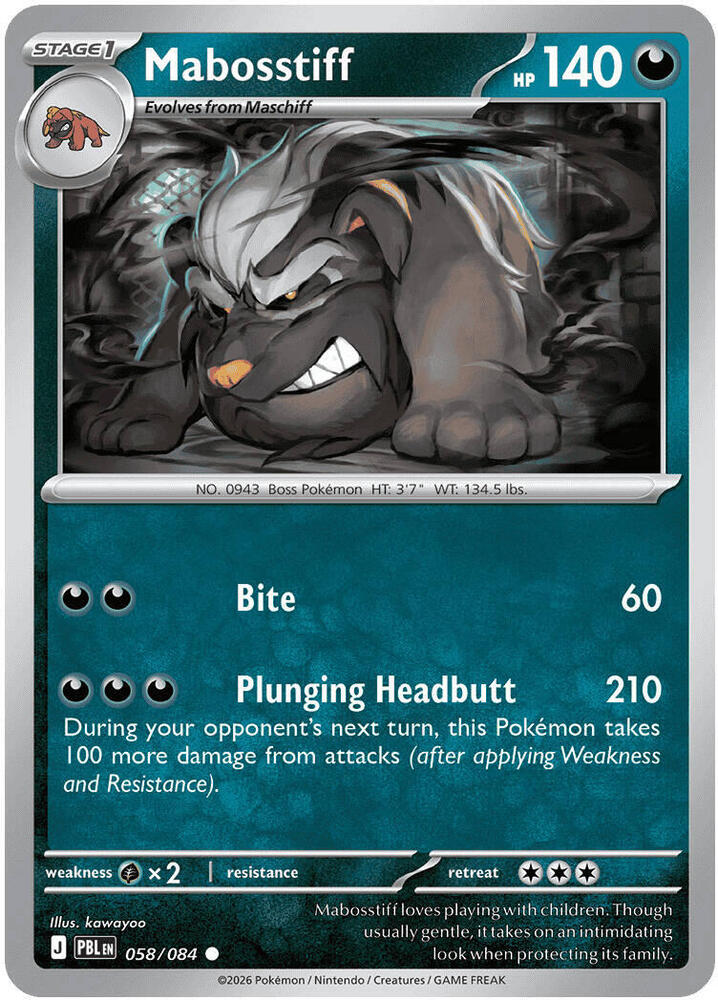 Mabosstiff - 058/084 - ME05: Pitch Black (PBL) - Normal - Pokemon TCG Card