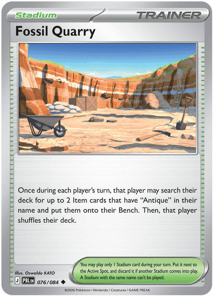 Fossil Quarry - 076/084 - ME05: Pitch Black (PBL) - Normal - Pokemon TCG Card