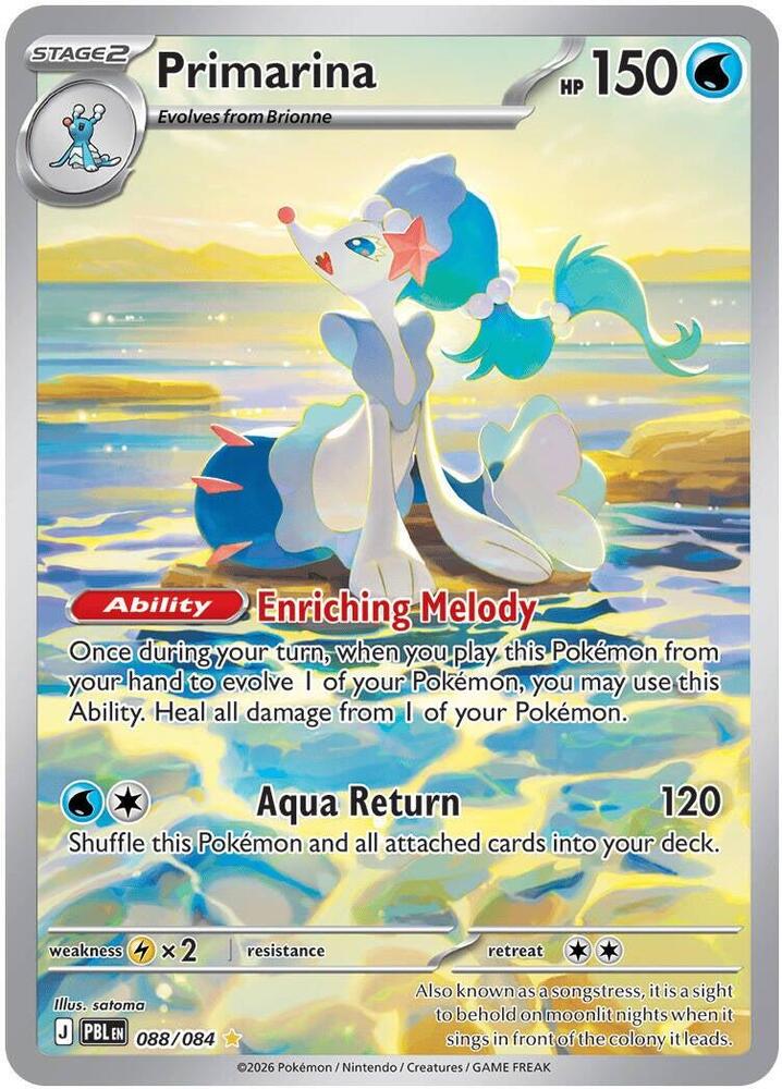 Primarina - 088/084 - ME05: Pitch Black (PBL) - Illustration Rare - Holofoil - Pokemon TCG Card