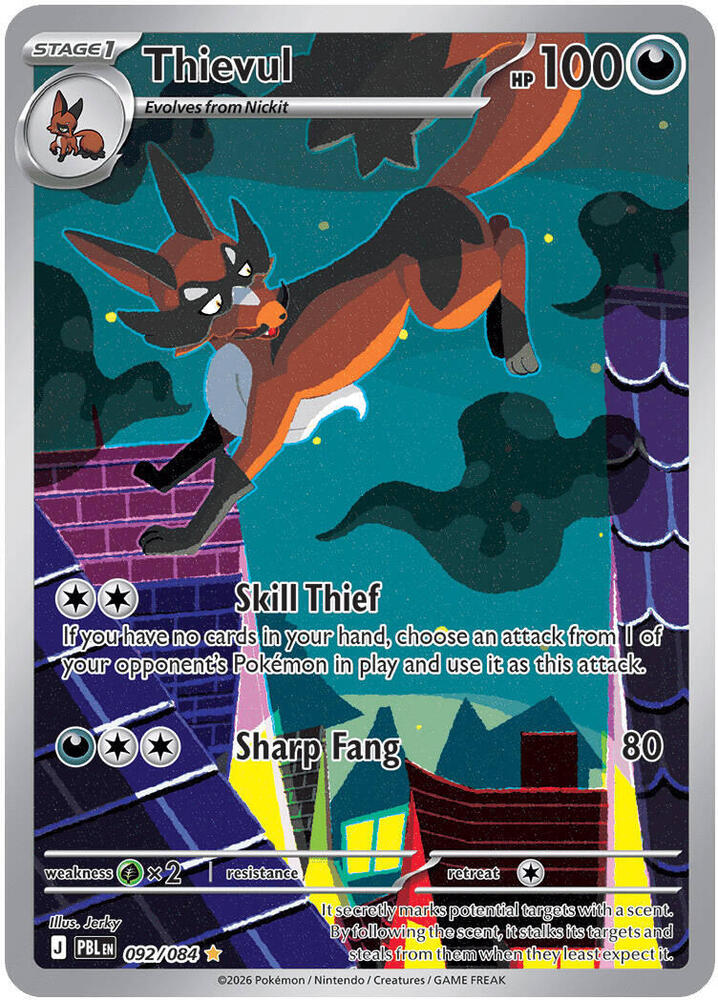 Thievul - 092/084 - ME05: Pitch Black (PBL) - Illustration Rare - Holofoil - Pokemon TCG Card
