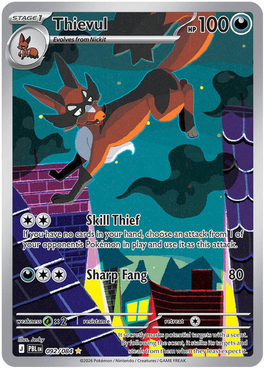 Thievul - 092/084 - ME05: Pitch Black (PBL) - Illustration Rare - Holofoil - Pokemon TCG Card