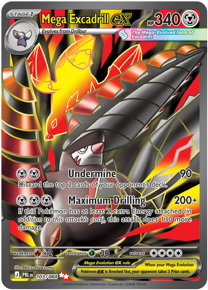 Mega Excadrill ex - 103/084 - ME05: Pitch Black (PBL) - Ultra Rare - Holofoil - Pokemon TCG Card