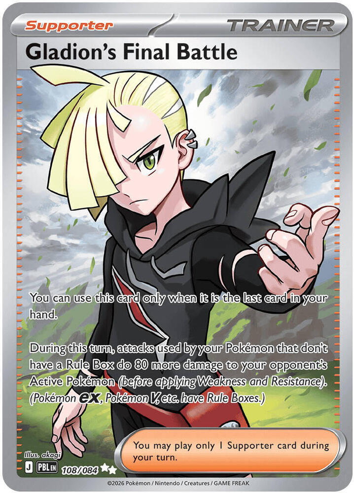 Gladion's Final Battle - 108/084 - ME05: Pitch Black (PBL) - Ultra Rare - Holofoil - Pokemon TCG Card