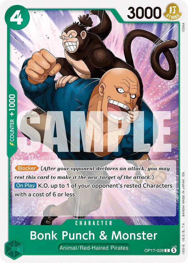 Bonk Punch & Monster - OP17-028 - The World's Strongest Warriors (OP17) - Normal - One Piece TCG Card
