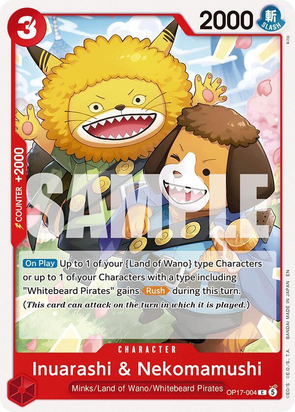 Inuarashi & Nekomamushi - OP17-004 - The World's Strongest Warriors (OP17) - Normal - One Piece TCG Card