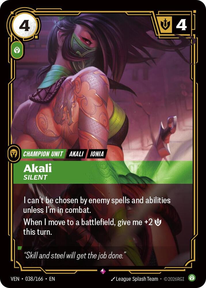 Akali - Silent - 038/166 - Vendetta (VEN) - Foil