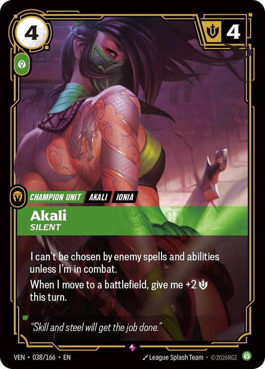 Akali - Silent - 038/166 - Vendetta (VEN) - Foil