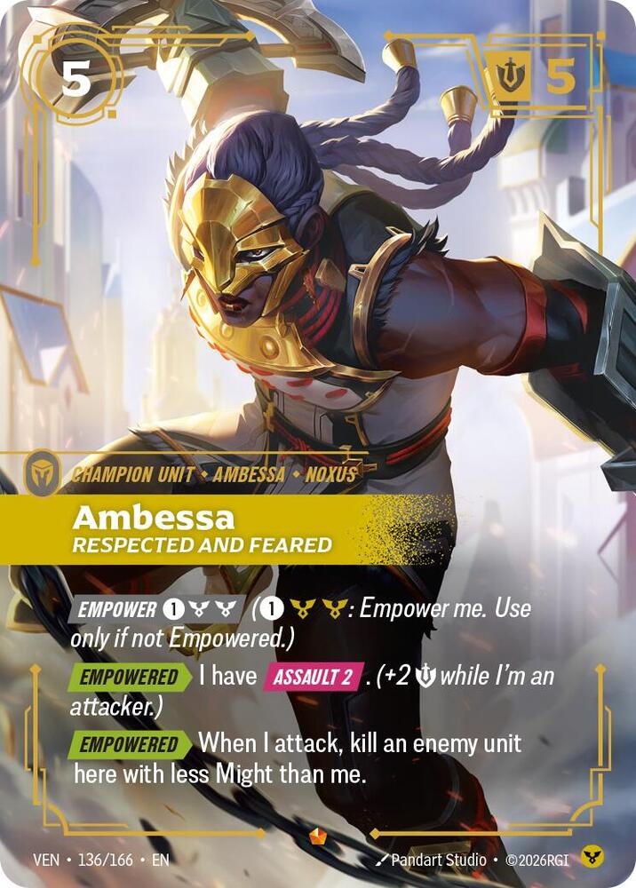 Ambessa - Respected and Feared - 136/166 - Vendetta (VEN) - Foil