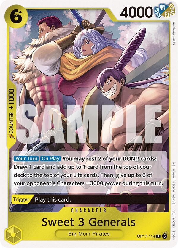 Sweet 3 Generals - OP17-114 - The World's Strongest Warriors (OP17) - Foil - One Piece TCG Card