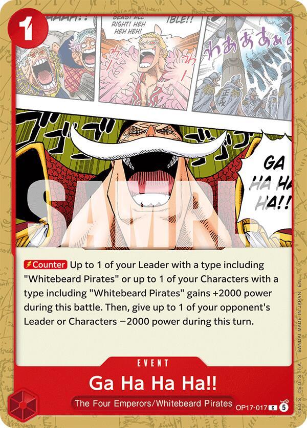 Ga Ha Ha Ha!! - OP17-017 - The World's Strongest Warriors (OP17) - Normal - One Piece TCG Card