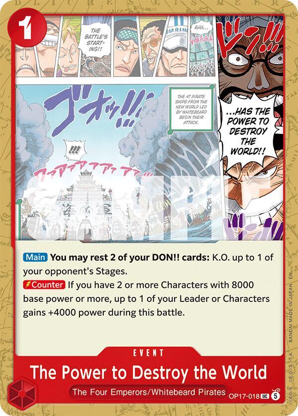 The Power to Destroy the World - OP17-018 - The World's Strongest Warriors (OP17) - Normal - One Piece TCG Card
