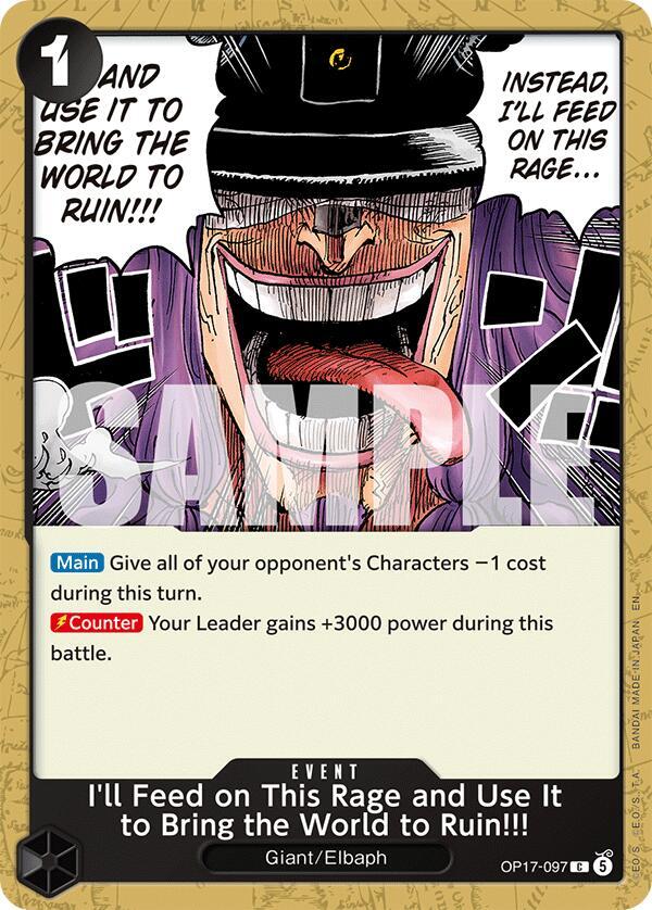 I'll Feed on This Rage and Use It to Bring the World to Ruin!!! - OP17-097 - The World's Strongest Warriors (OP17) - Normal - One Piece TCG Card