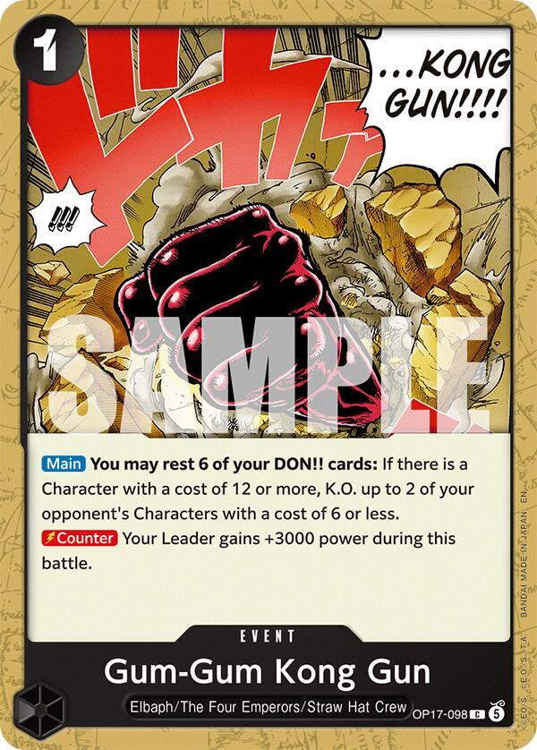 Gum-Gum Kong Gun - OP17-098 - The World's Strongest Warriors (OP17) - Normal - One Piece TCG Card