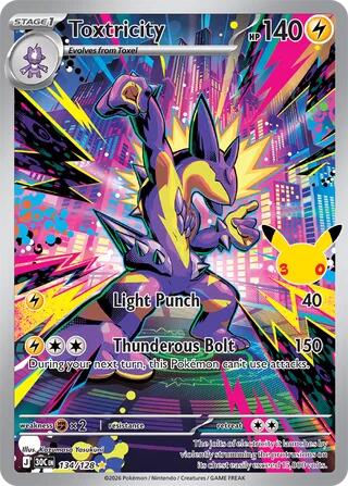 Toxtricity - 134/128 - ME: 30th Celebration (30C) - Illustration Rare - Holofoil - Pokemon TCG Card