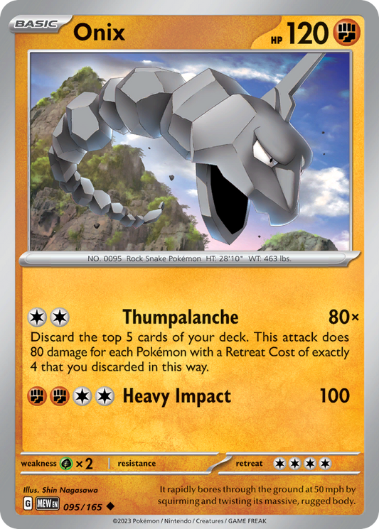 Onix - 95/165 - Scarlet & Violet 151 (undefined) - Reverse Holofoil