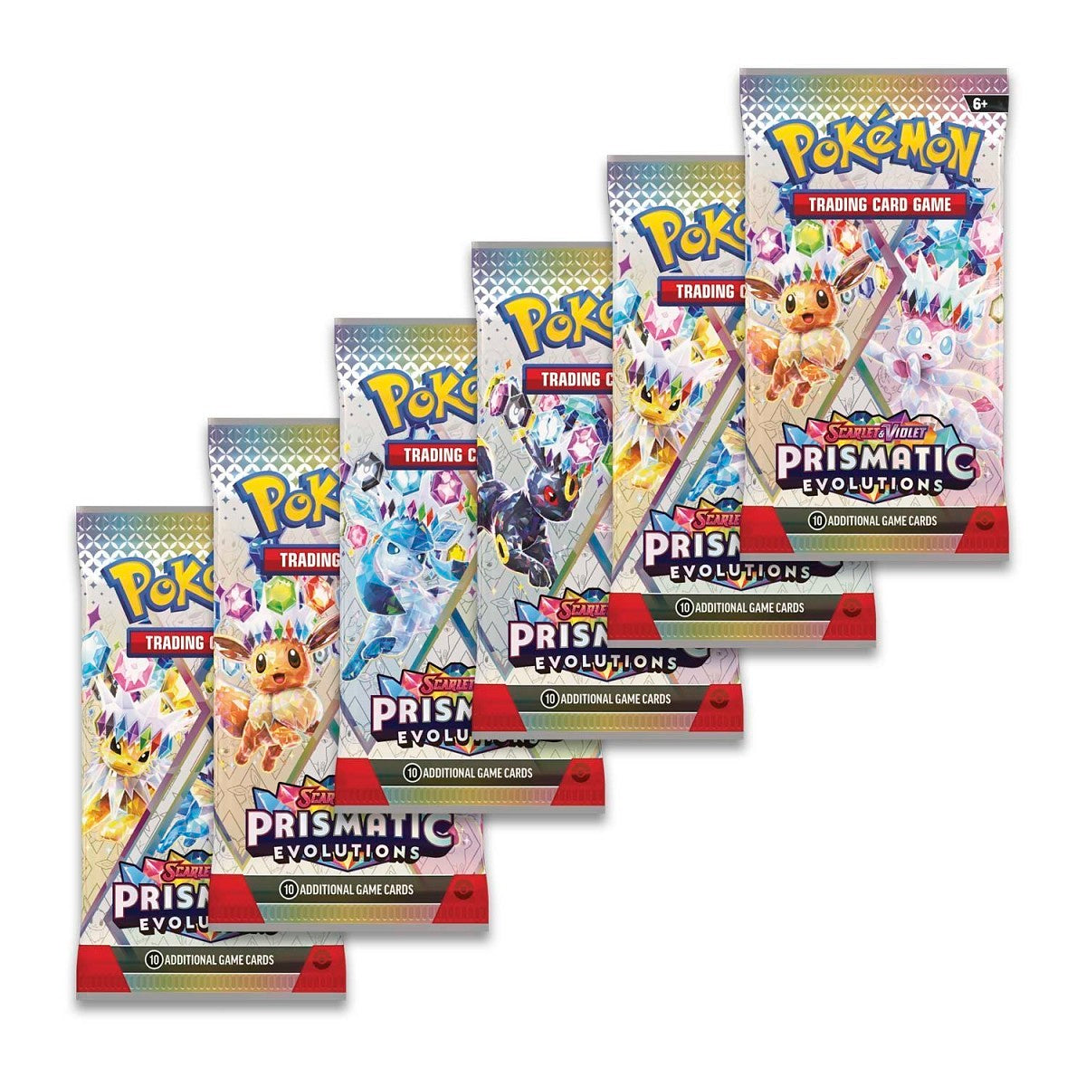 6 packs of prismatic evolutions booster pack