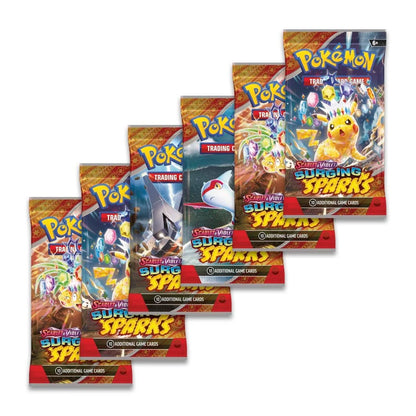 6 booster packs of Surging Sparks from Pokemon Scarlet & Violet era