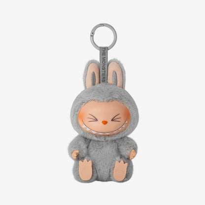 Labubu Have a Seat Hehe Plush Keychain Gray