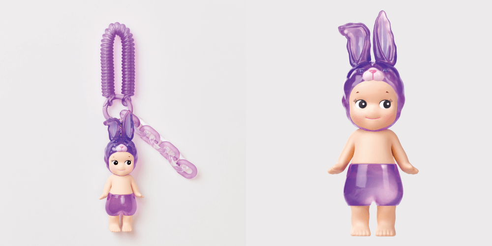 purple grape rabbit candy store keychain