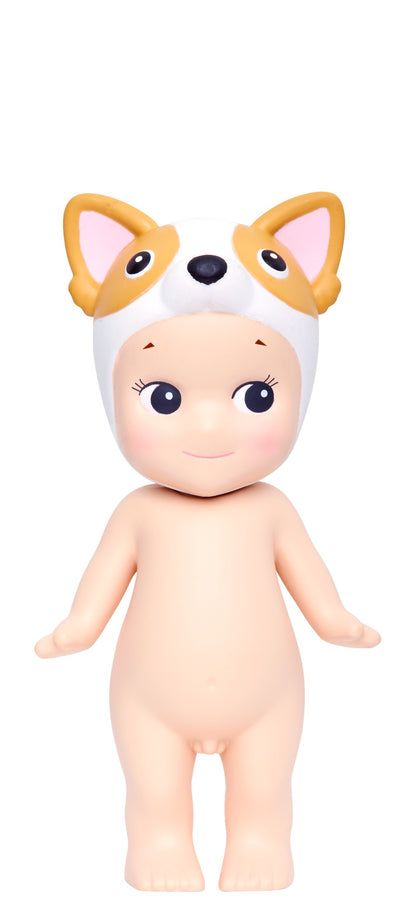 Sonny Angel Toy figure with chihuahua hat on a white background