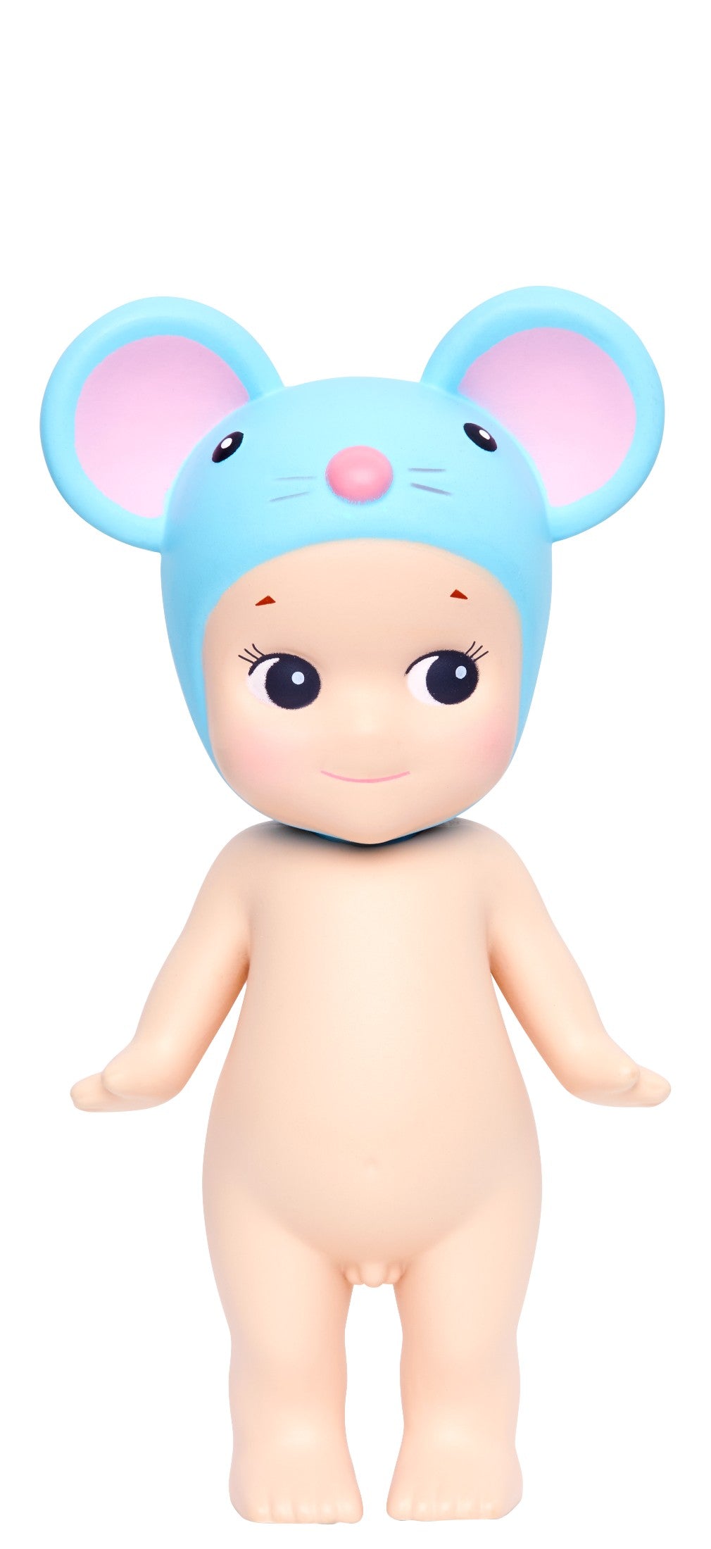 Sonny Angel Toy figure with a blue mouse-like head on a white background