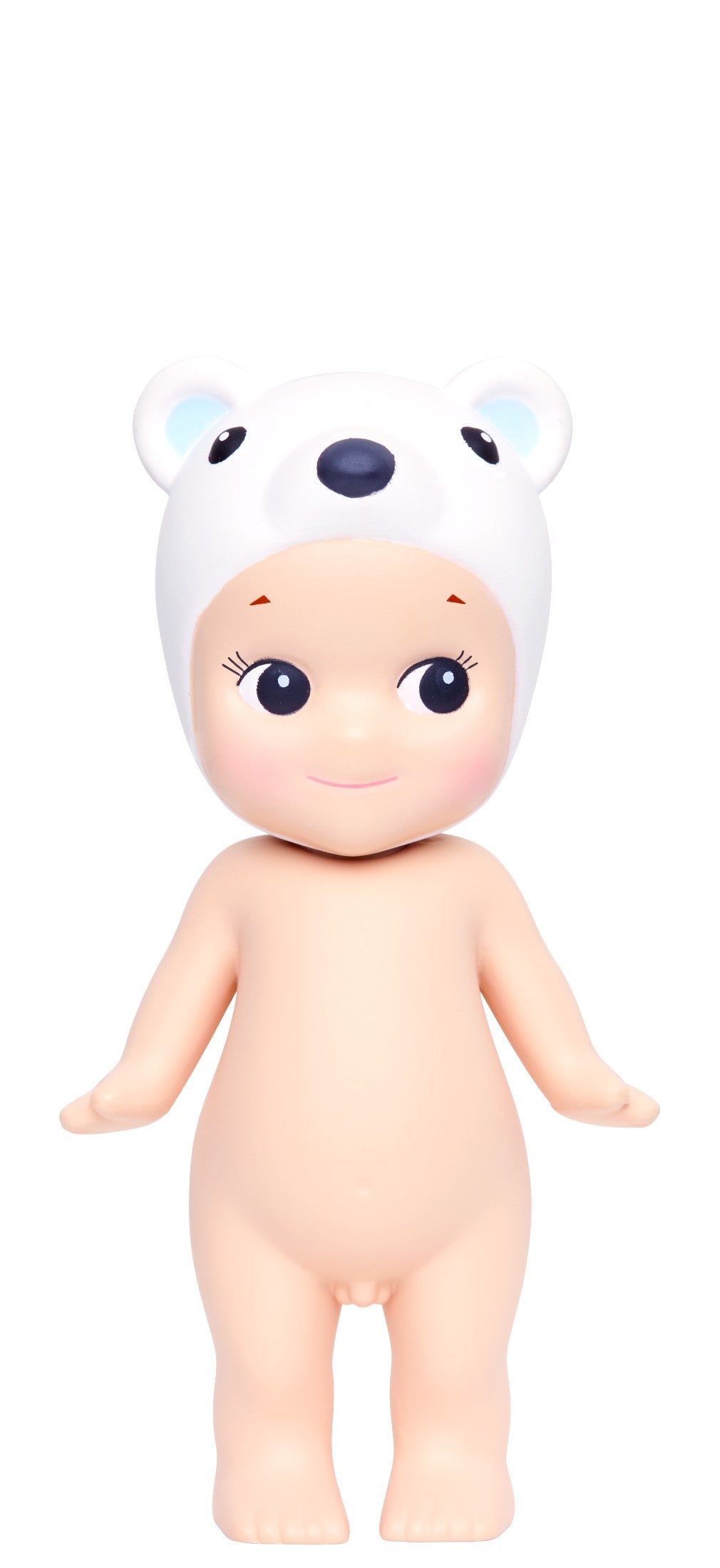 Sonny Angel Toy figure of a baby with a polar bear hat on a white background