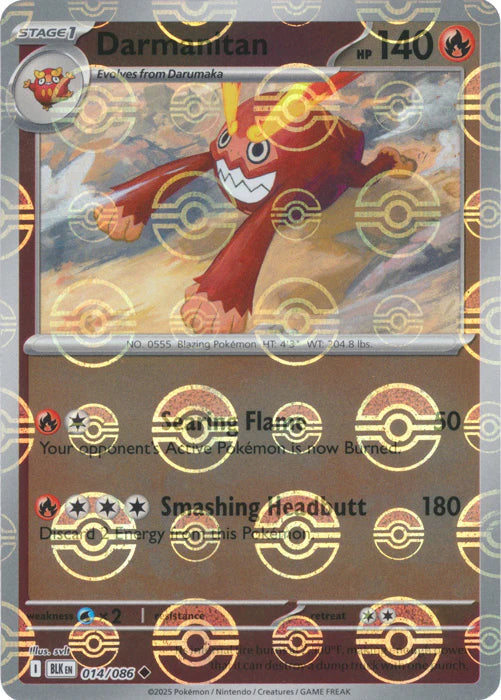 Darmanitan (Poke Ball Pattern) - 014/086 - SV: Black Bolt (BLK)