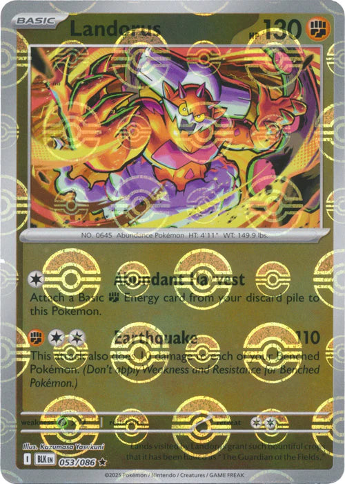 Landorus (Poke Ball Pattern) - 053/086 - SV: Black Bolt (BLK)