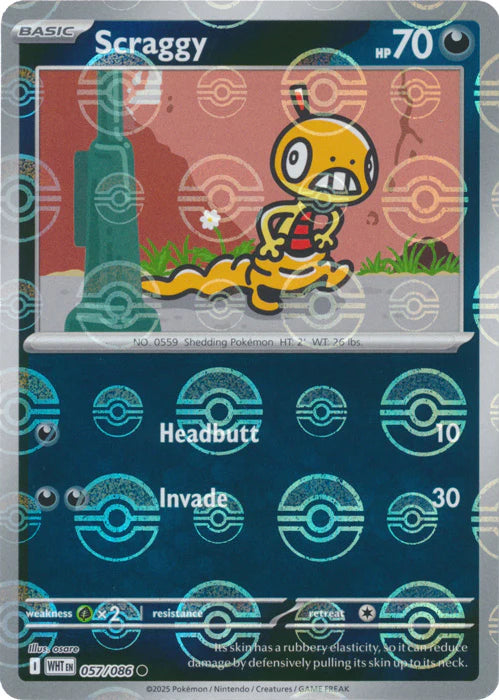 Scraggy (Poke Ball Pattern) - 057/086 - SV: White Flare (WHT)