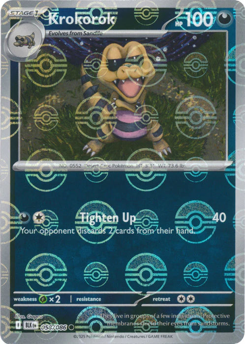 Krokorok (Poke Ball Pattern) - 058/086 - SV: Black Bolt (BLK)