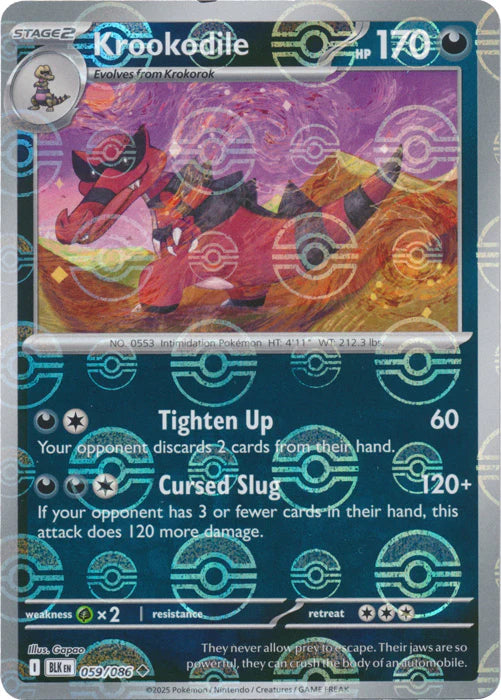 Krookodile (Poke Ball Pattern) - 059/086 - SV: Black Bolt (BLK)