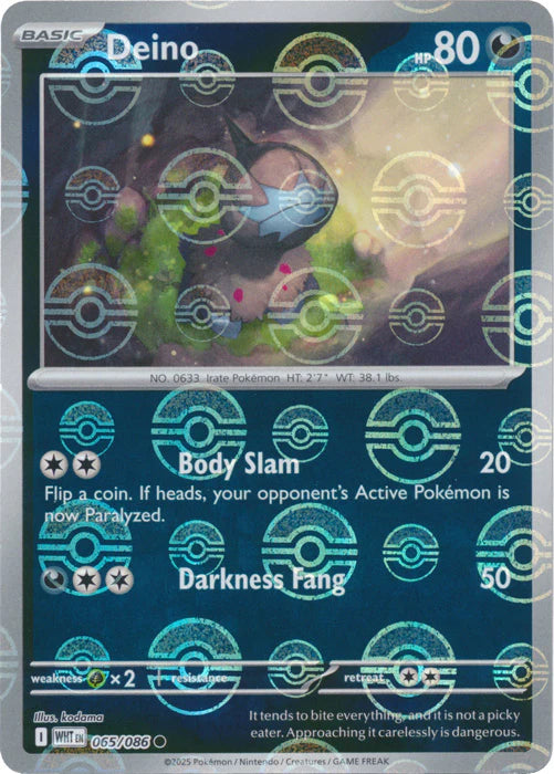 Deino (Poke Ball Pattern) - 065/086 - SV: White Flare (WHT)