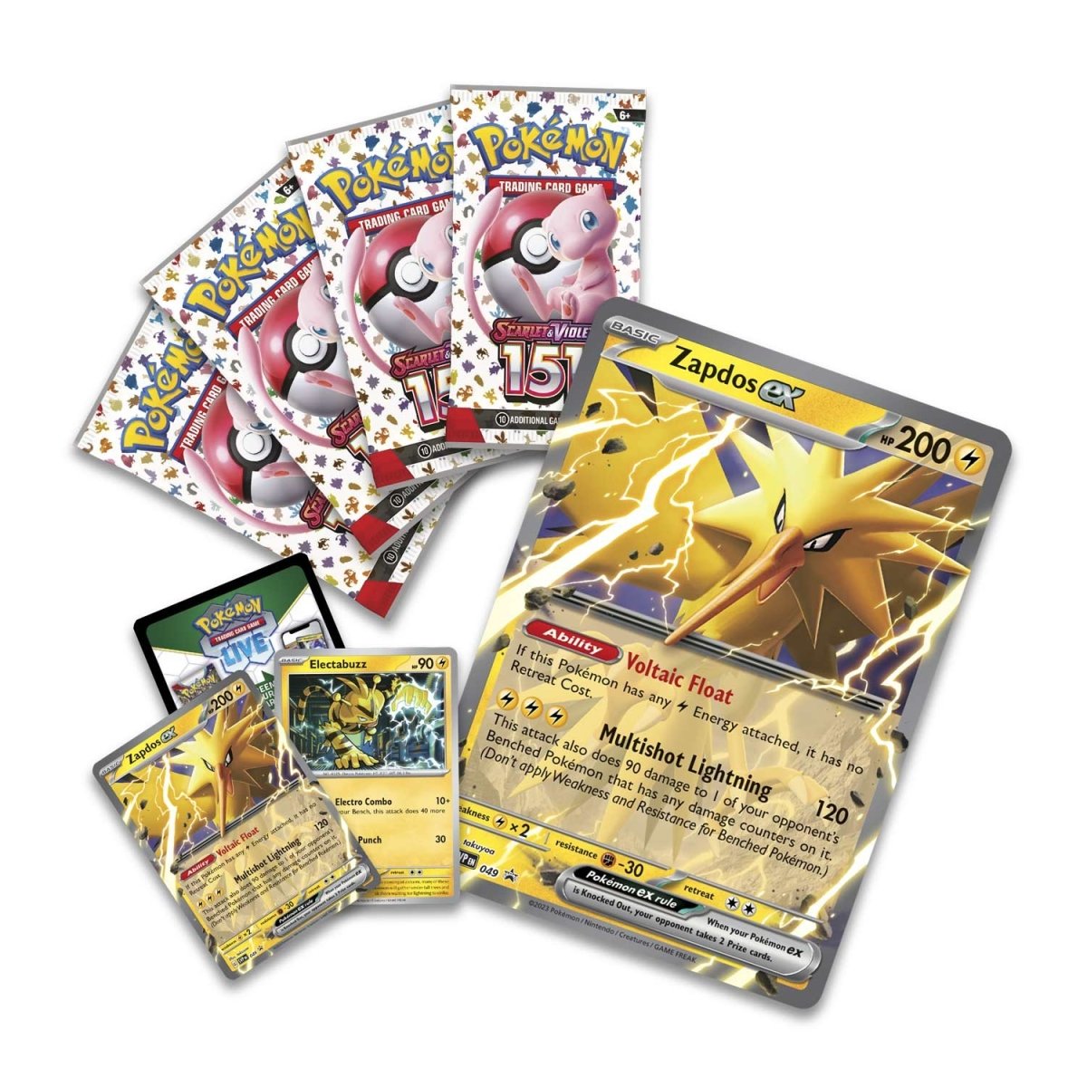 Pokemon 151 Zapdos ex collection contents