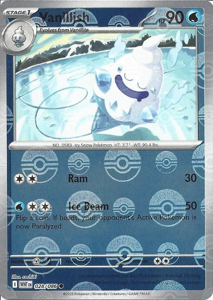 Vanillish (Poke Ball Pattern) - 028/086 - SV: White Flare (WHT)