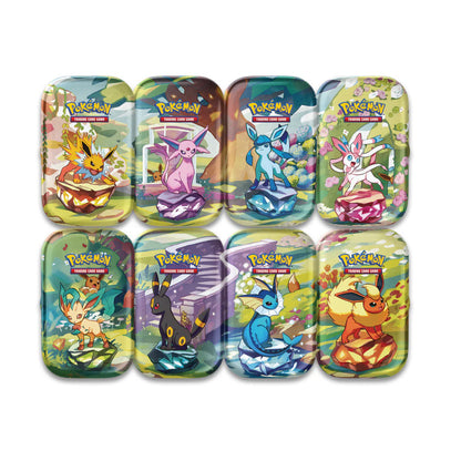 all eeveelutions mini tins displayed together 