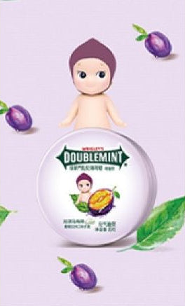 Doublemint gum packaging with Sonny Angel characters on a colorful background